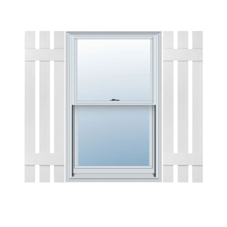 Ekena Millwork 12-in. W x 39-in. H Mid-America Vinyl, Standard Size Three Board Spaced Shutters, 117, Bright White, PR 00031239117
